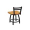 Holland Bar Stool Co 18" Low Back Swivel Vanity Stool, Black Wrinkle, Med Oak Seat 41118BWMedOak - alternate 5